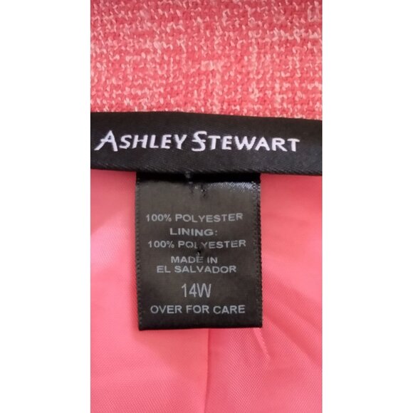 Ashley Stewart 2-Piece Set Blazer & Skirt Size 14W Short Sleeve Flared Skirt Hem - Picture 7 of 7